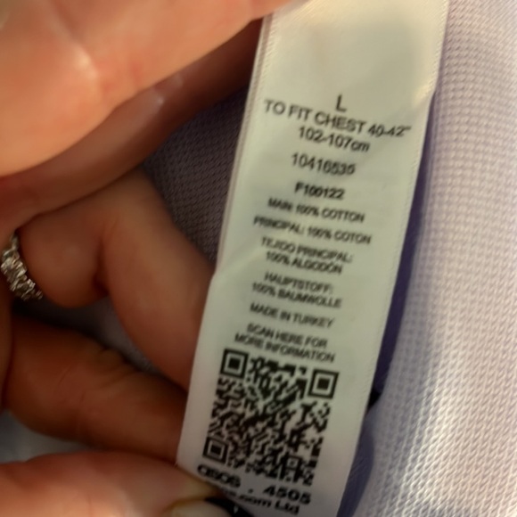 ASOS 4505 Mens Polo Shirt NWT Oversized Size Large Purple Collar - Picture 11 of 14